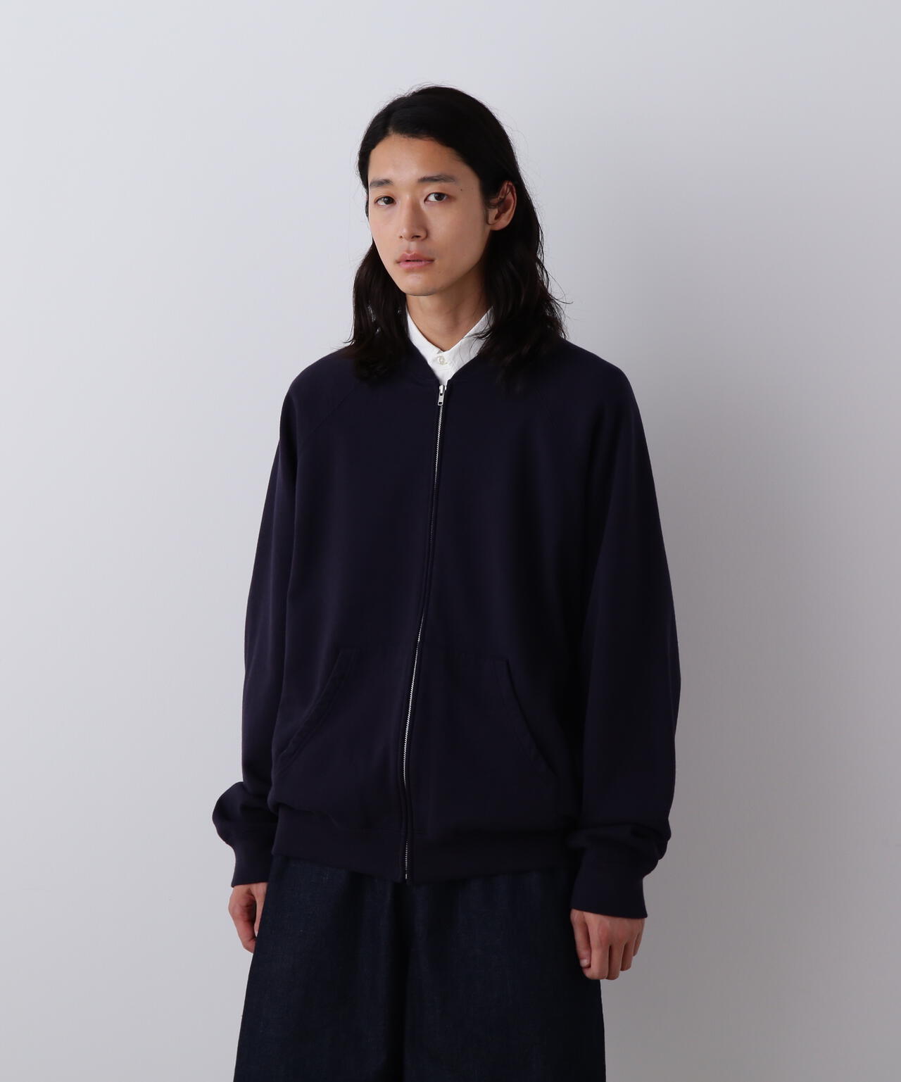 Y / ORGANIC COTTON HEAVY WEIGHT FLEECE ZIP UP BLOUSON