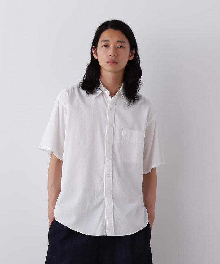 Y / ORGANIC COTTON WASHER SATIN SHORT SLEEVE SHIRT