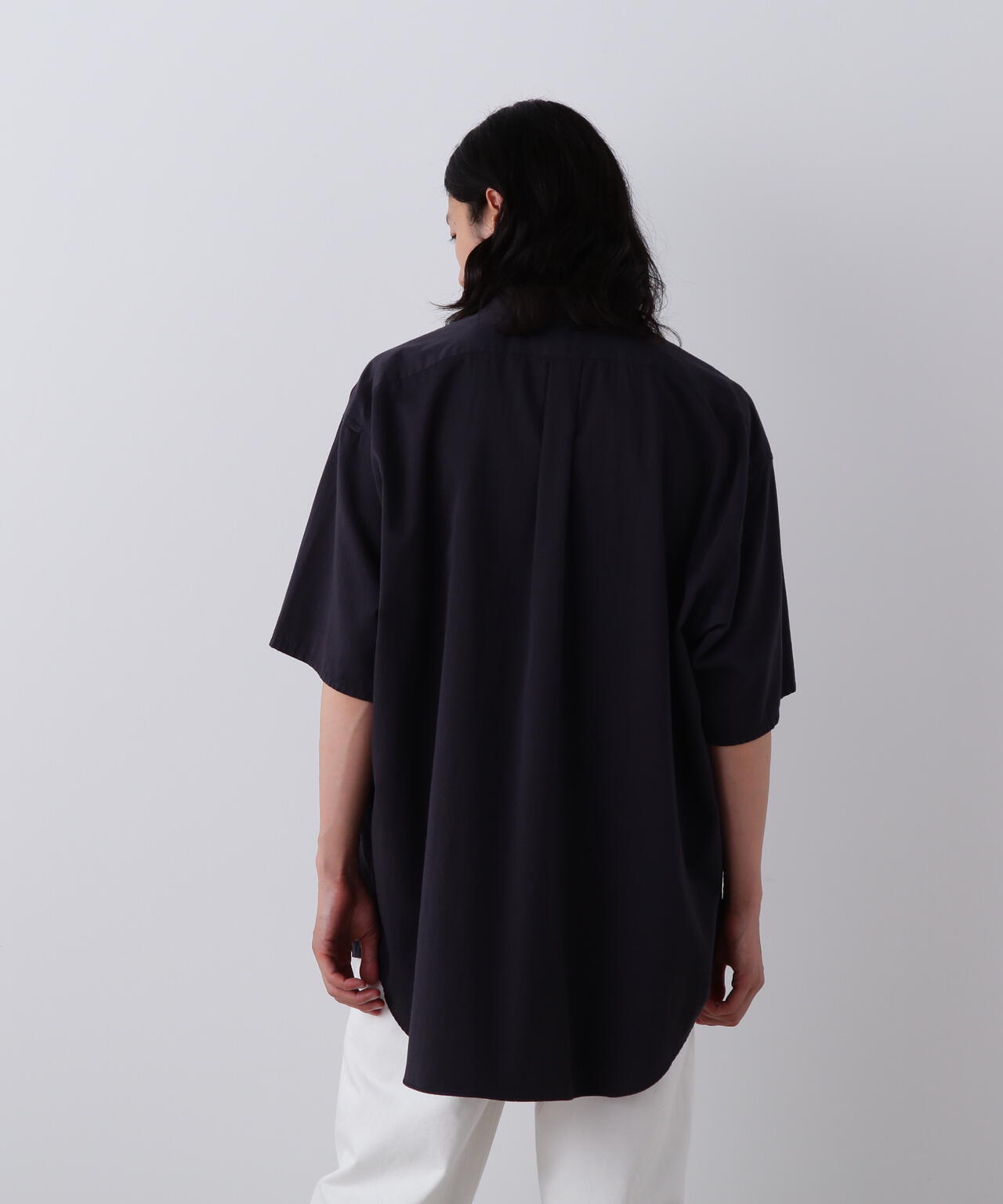 Y / ORGANIC COTTON WASHER SATIN SHORT SLEEVE SHIRT
