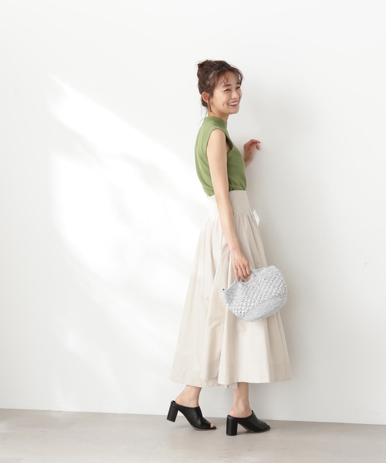アーチ切替ポプリンスカート