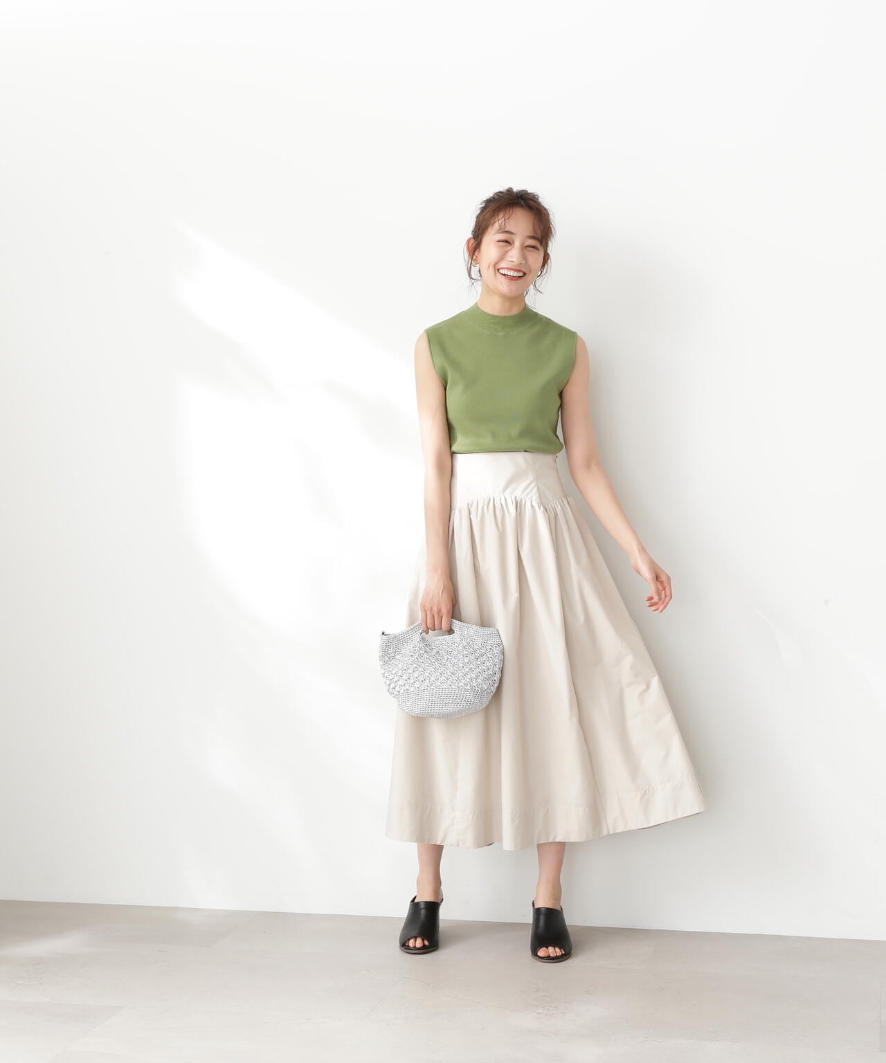 アーチ切替ポプリンスカート