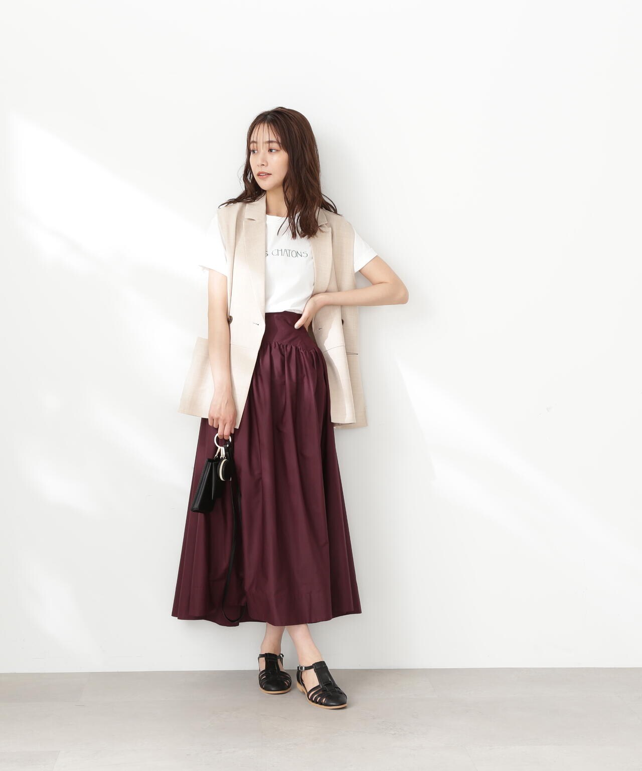 アーチ切替ポプリンスカート