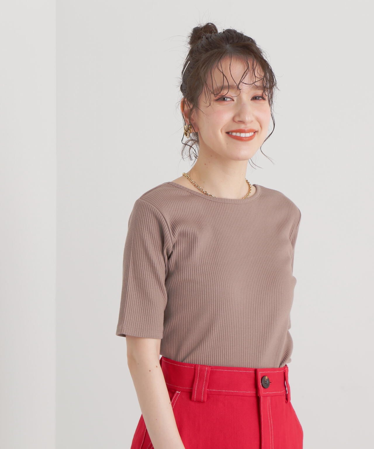 三角テレコ半袖Tシャツ