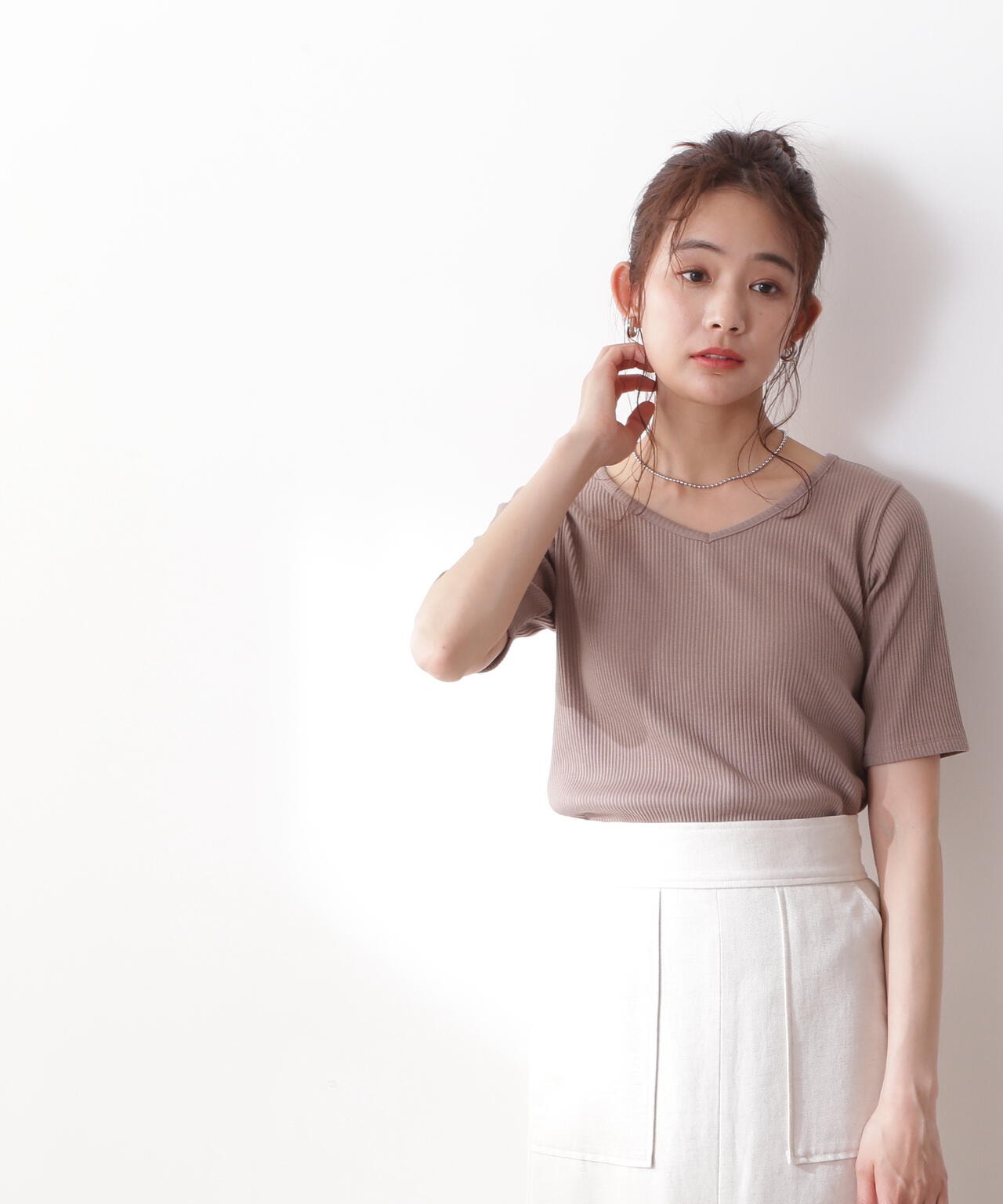 三角テレコ半袖Tシャツ