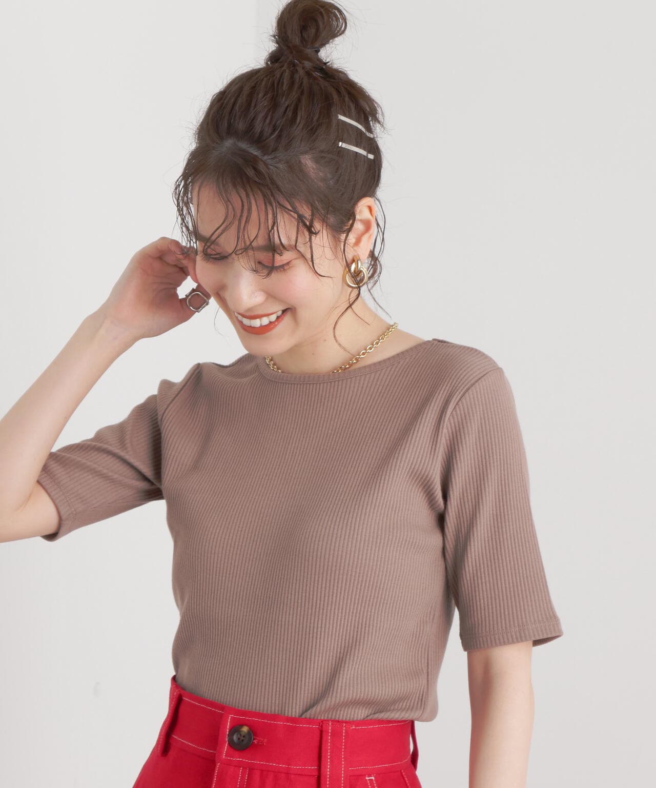 三角テレコ半袖Tシャツ