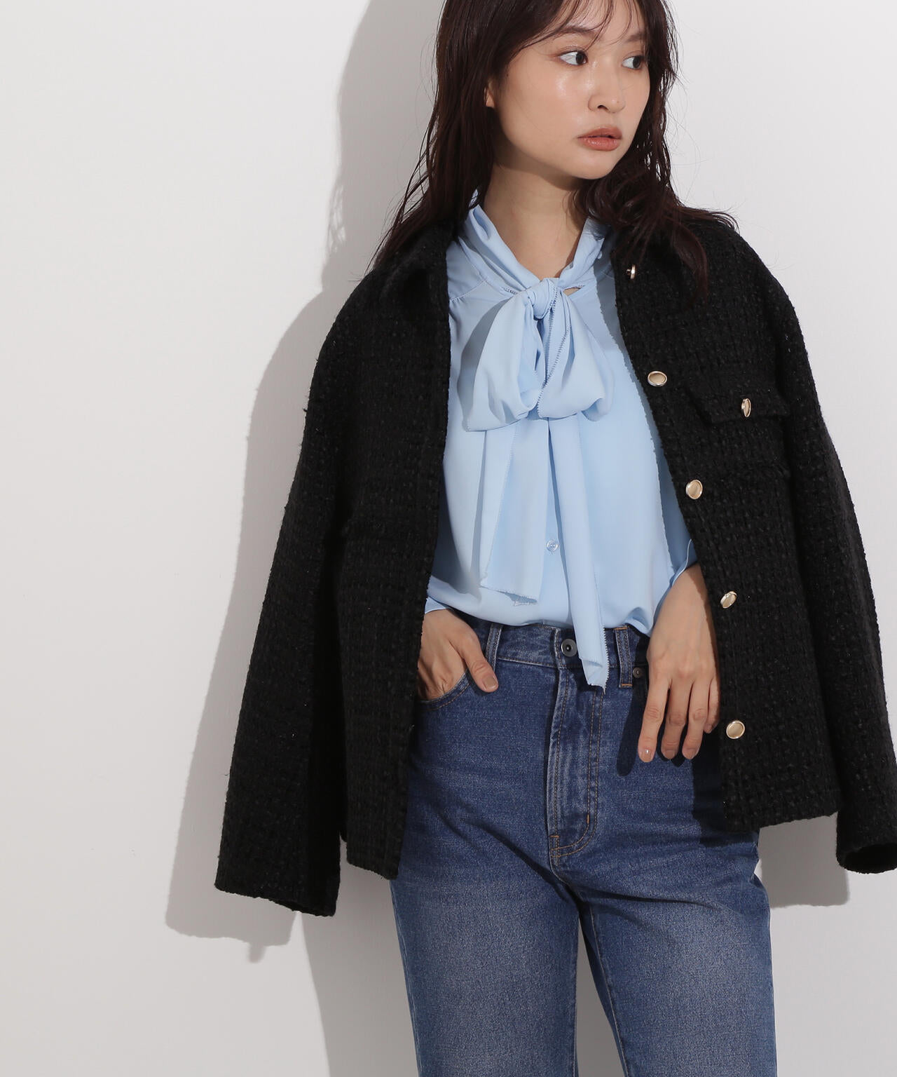 ヴィンテージサテンボウブラウス