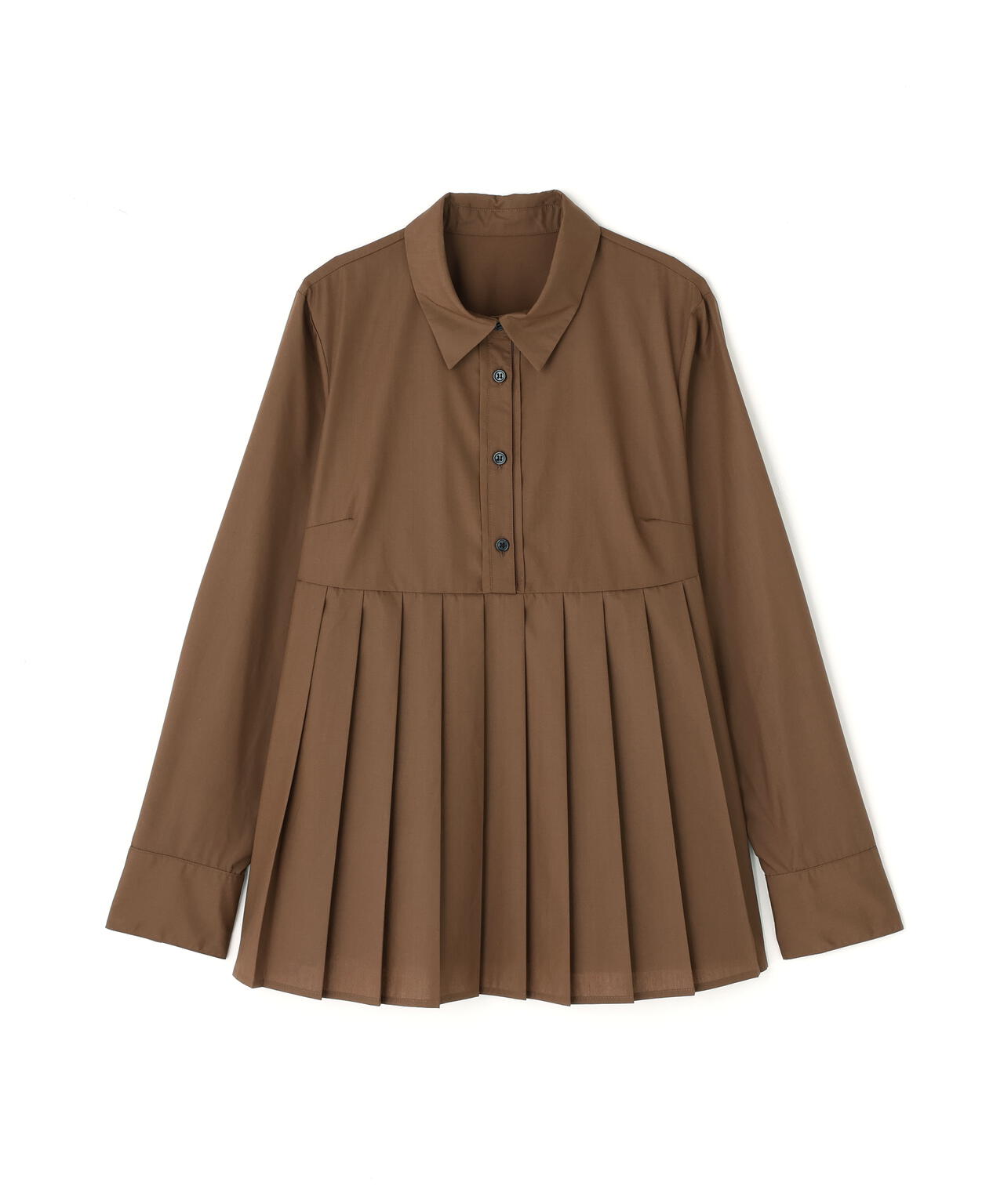 プリーツペプラムブラウス