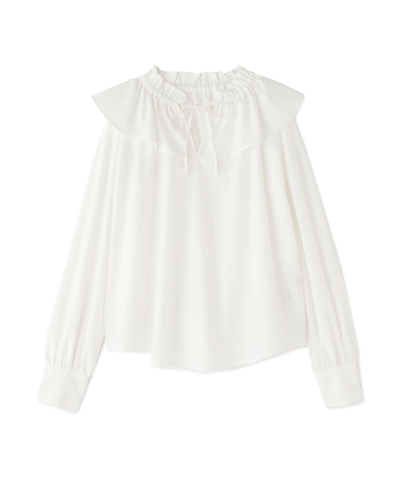 ダブルフリルネックブラウス