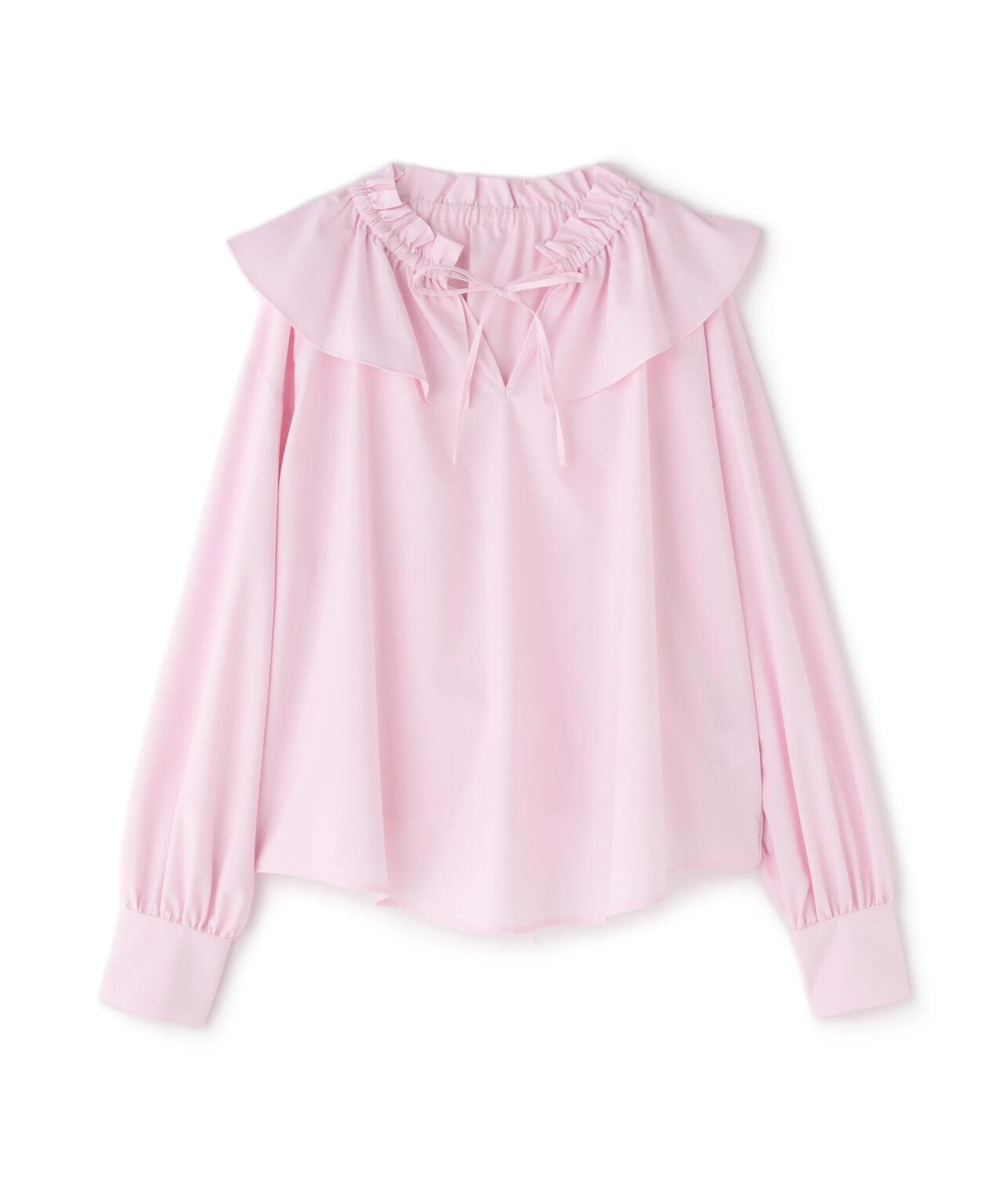 ダブルフリルネックブラウス