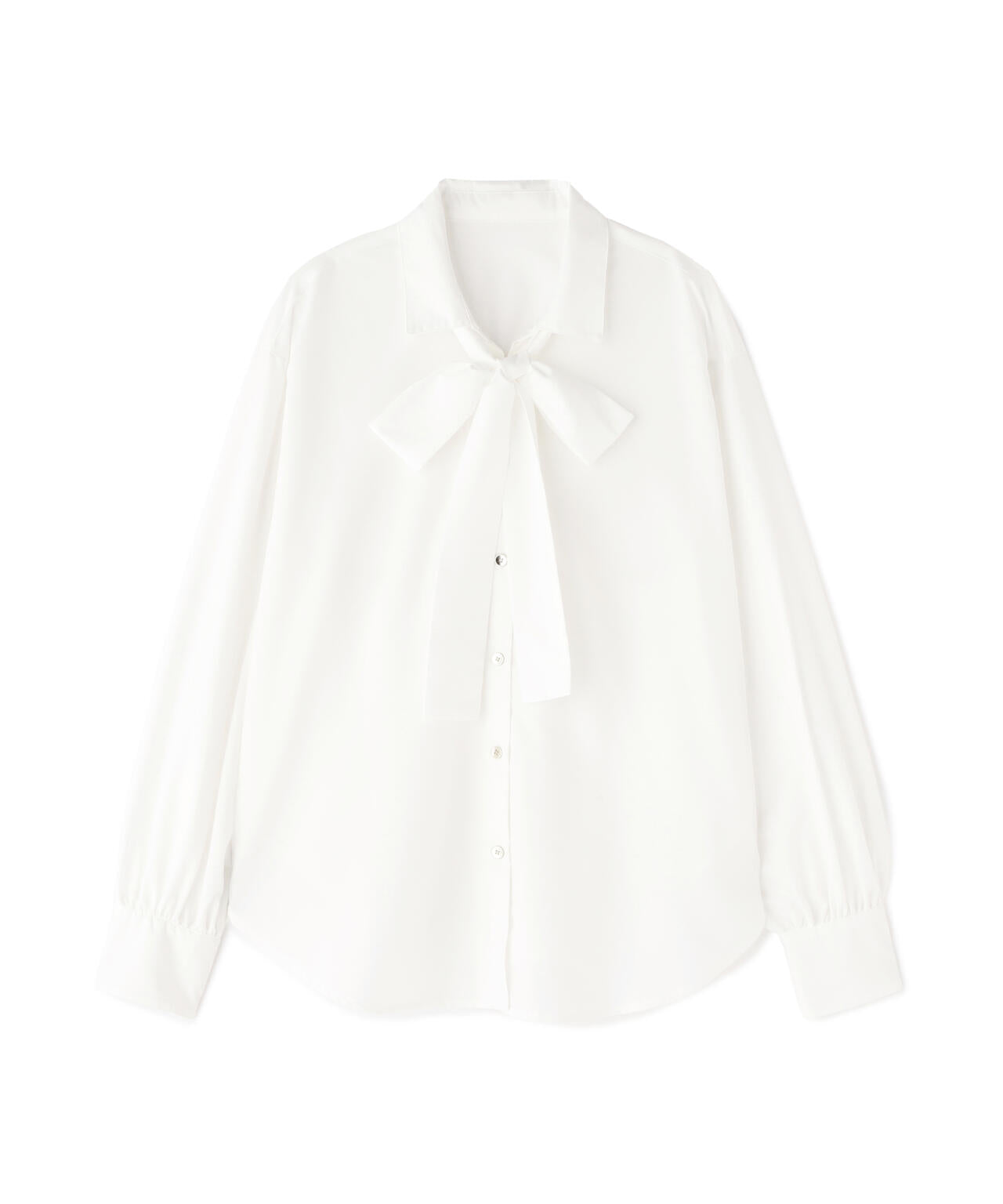 【小室安未さん着用】ゴールドボタン2wayリボンブラウス