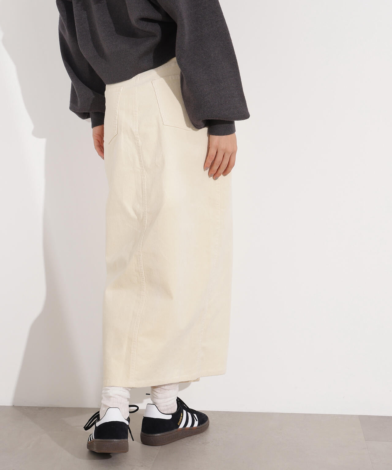 コーデュロイスリットスカート