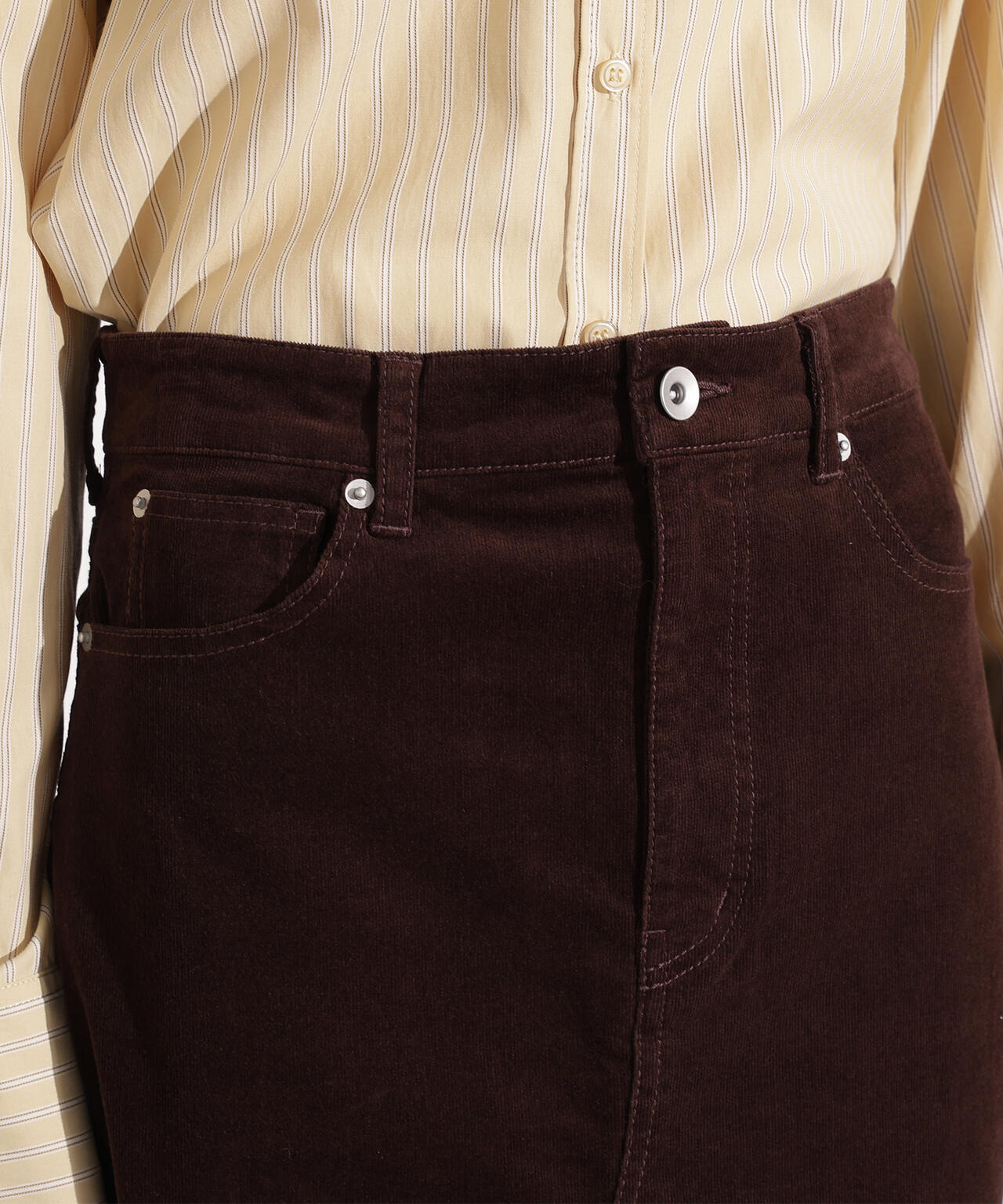 コーデュロイスリットスカート