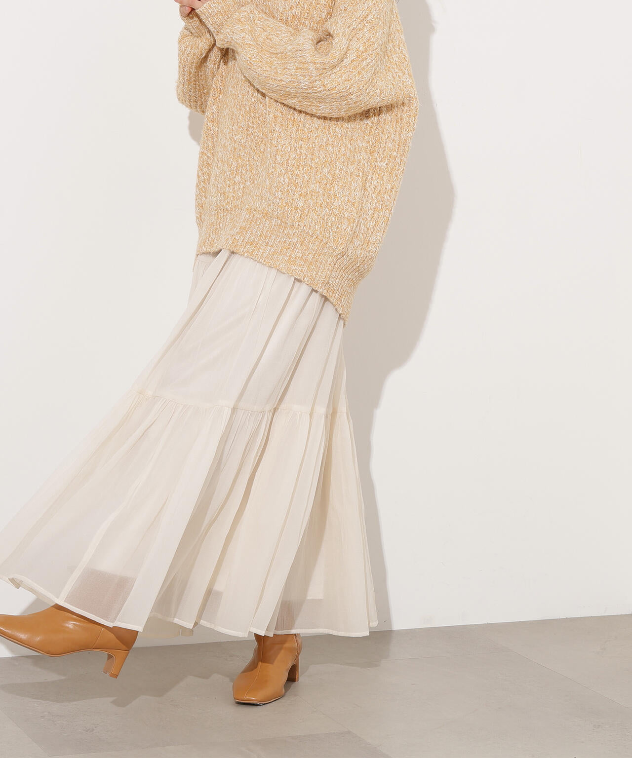 オーガンジーティアードスカート