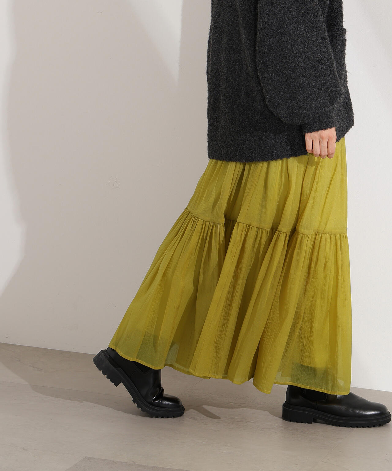 オーガンジーティアードスカート