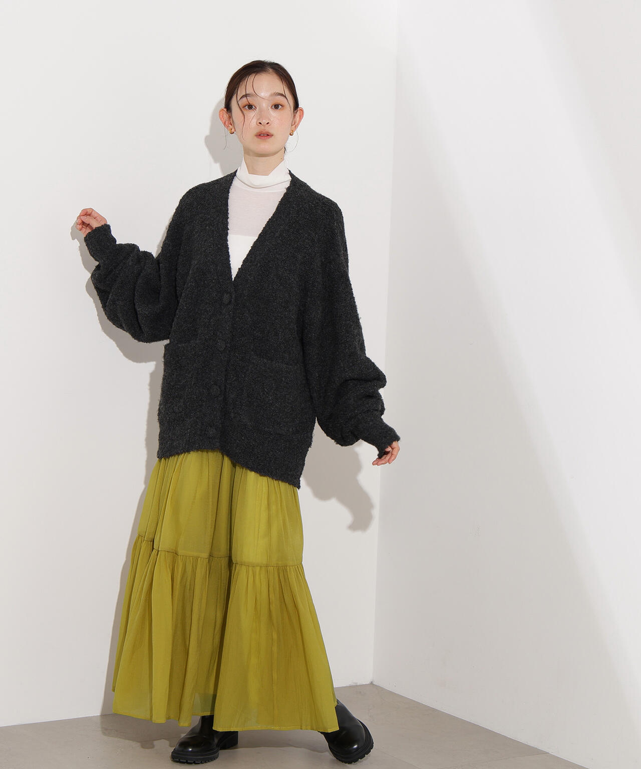 オーガンジーティアードスカート