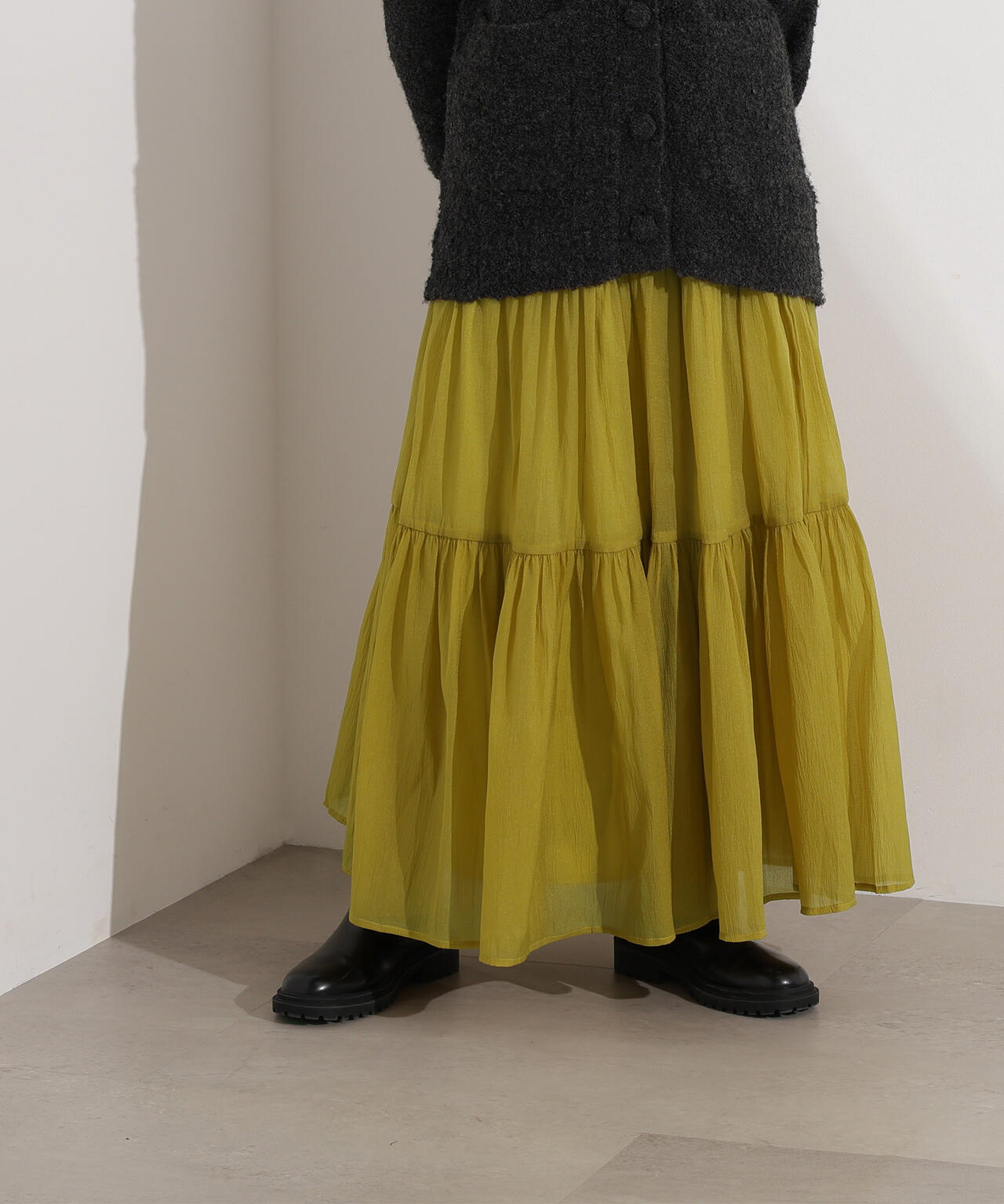 オーガンジーティアードスカート