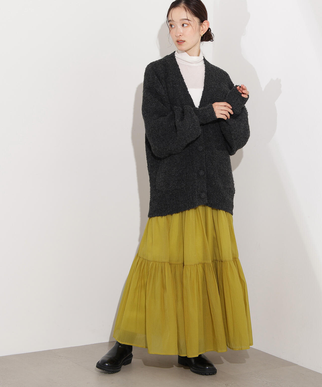 オーガンジーティアードスカート