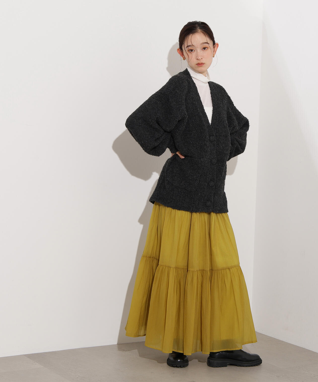 オーガンジーティアードスカート