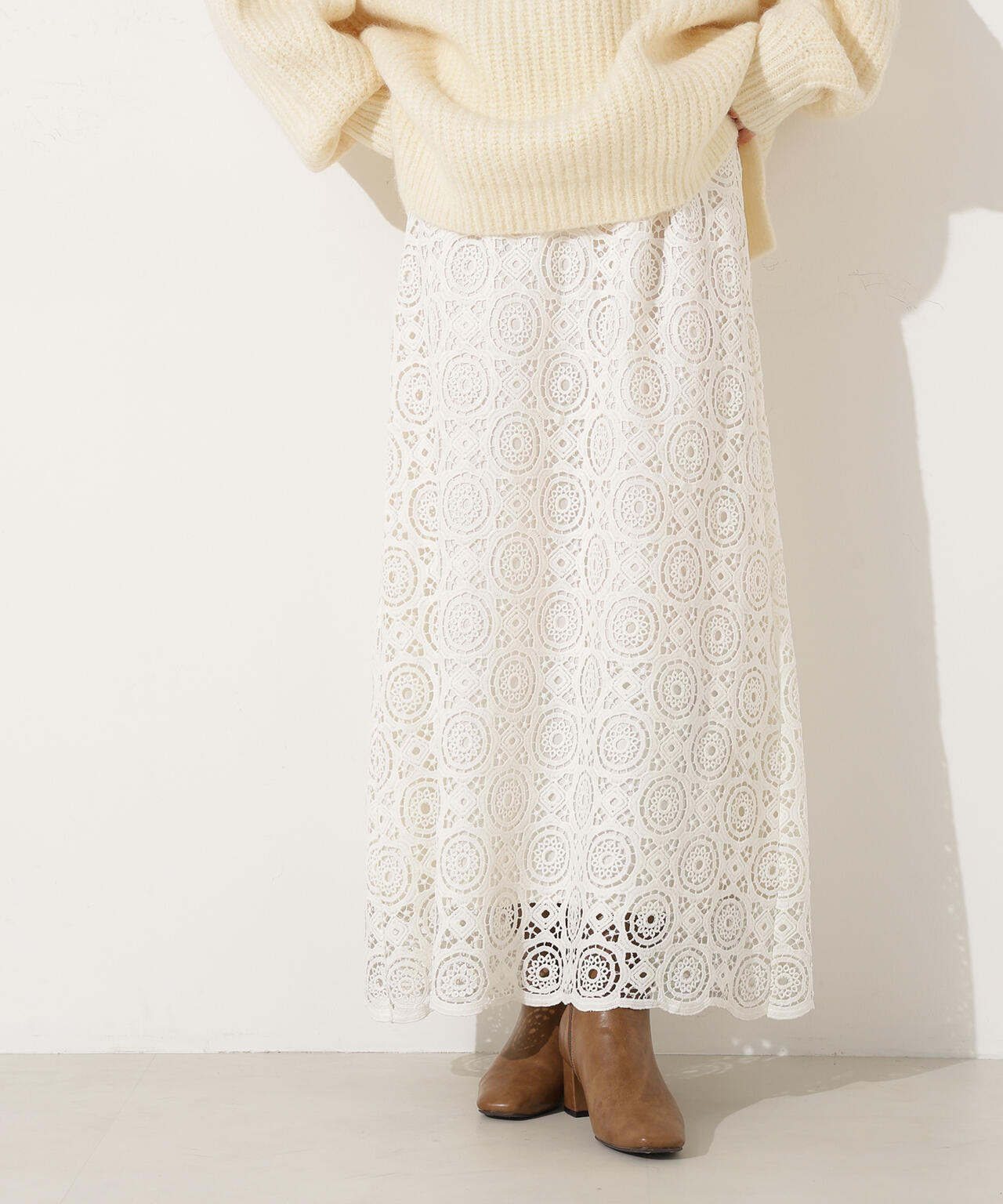 【岸本セシルさん着用】ヴィンテージライクレーススカート