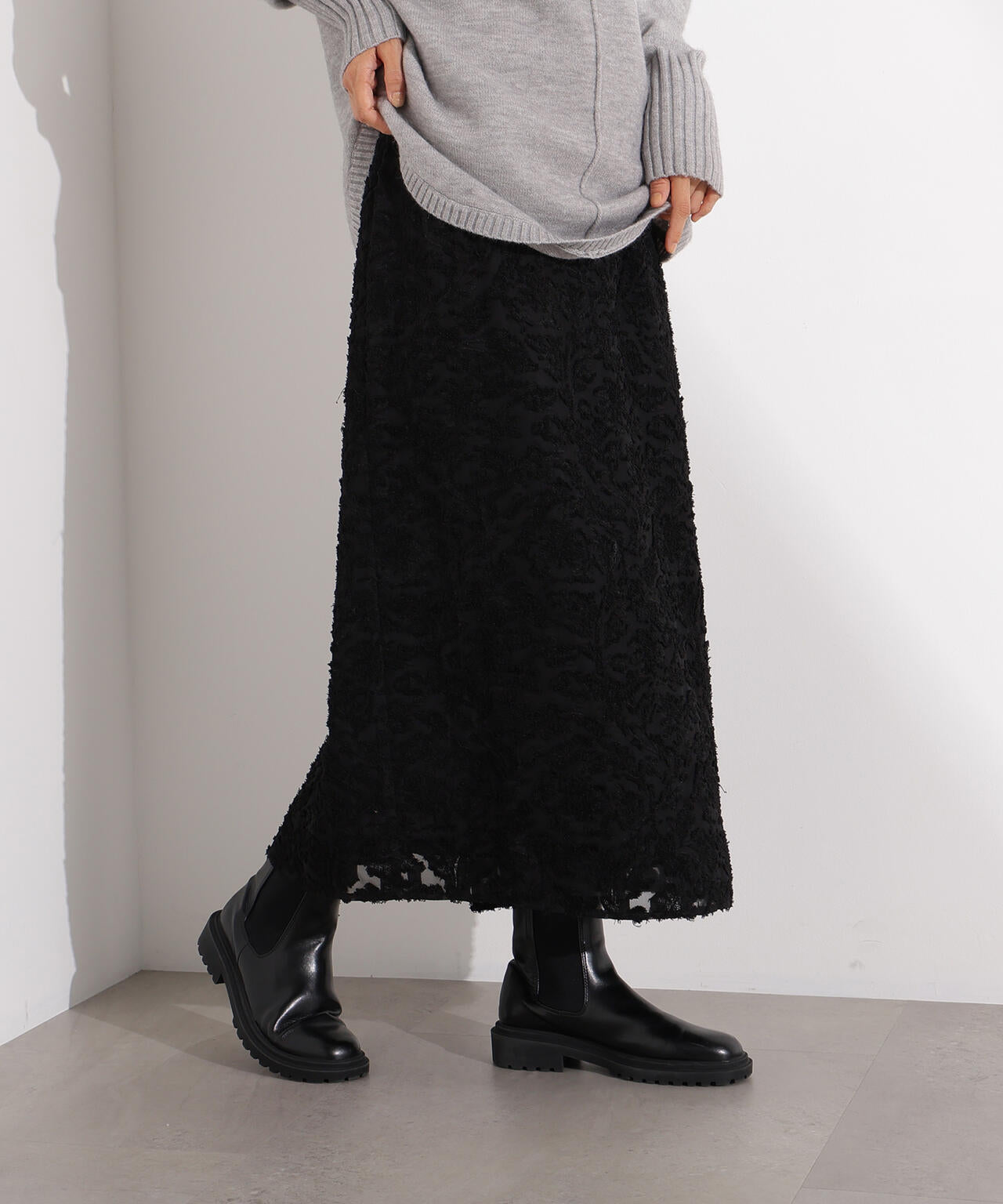 カットジャガードナロースカート