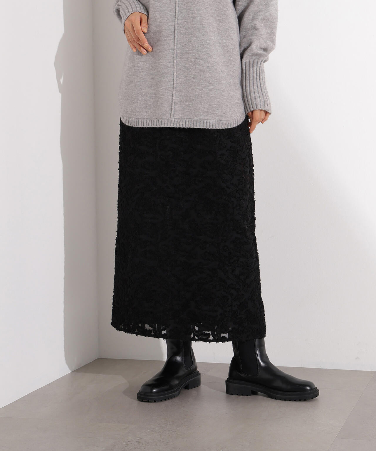 カットジャガードナロースカート