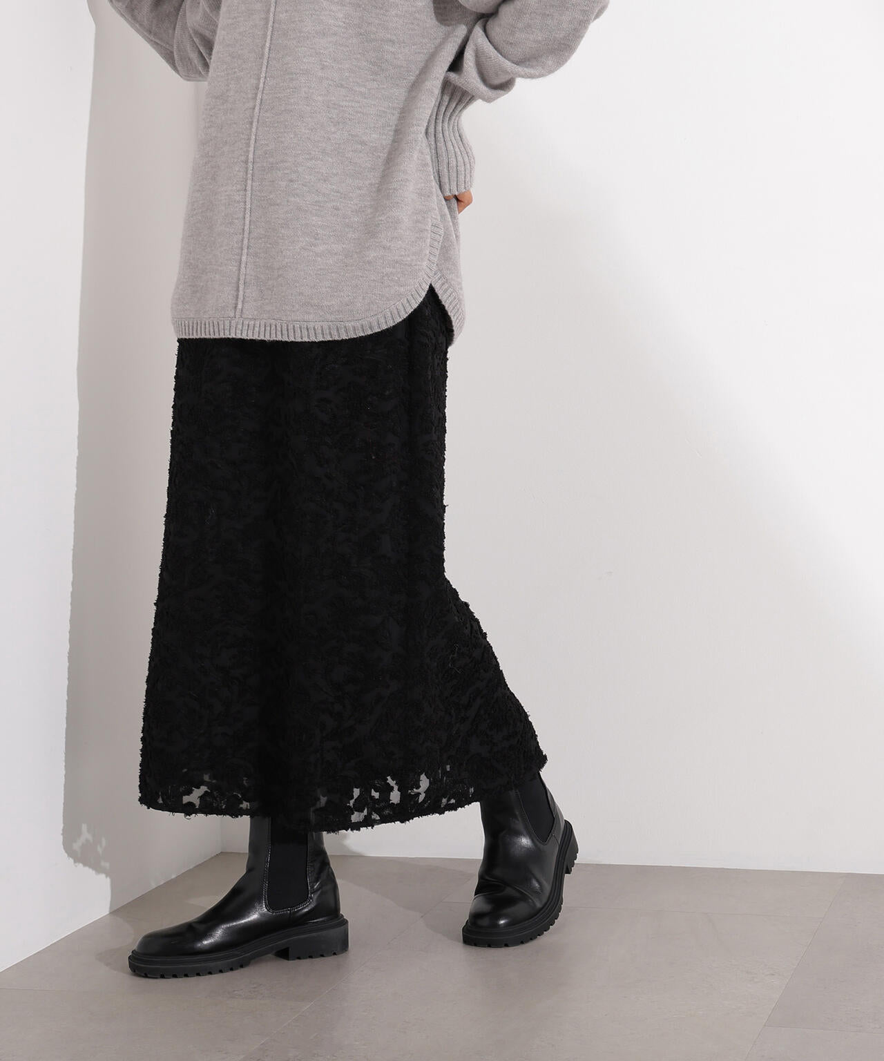 カットジャガードナロースカート