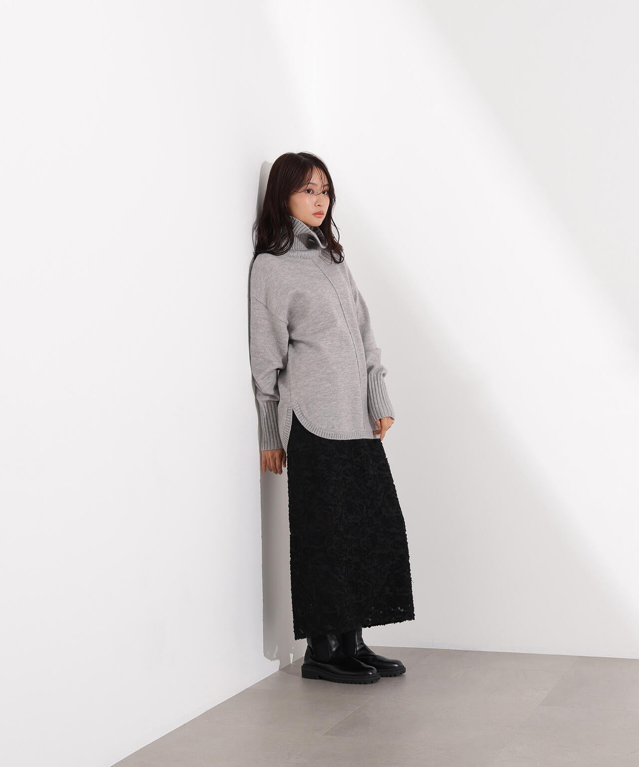 カットジャガードナロースカート