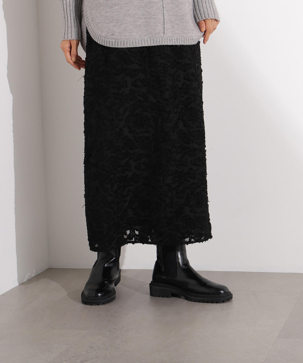 カットジャガードナロースカート