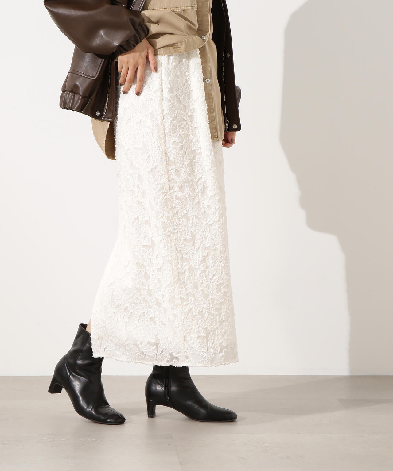 カットジャガードナロースカート