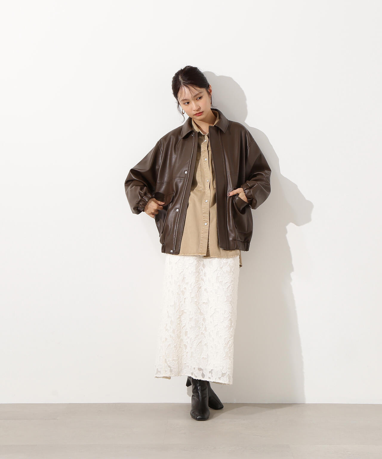 カットジャガードナロースカート