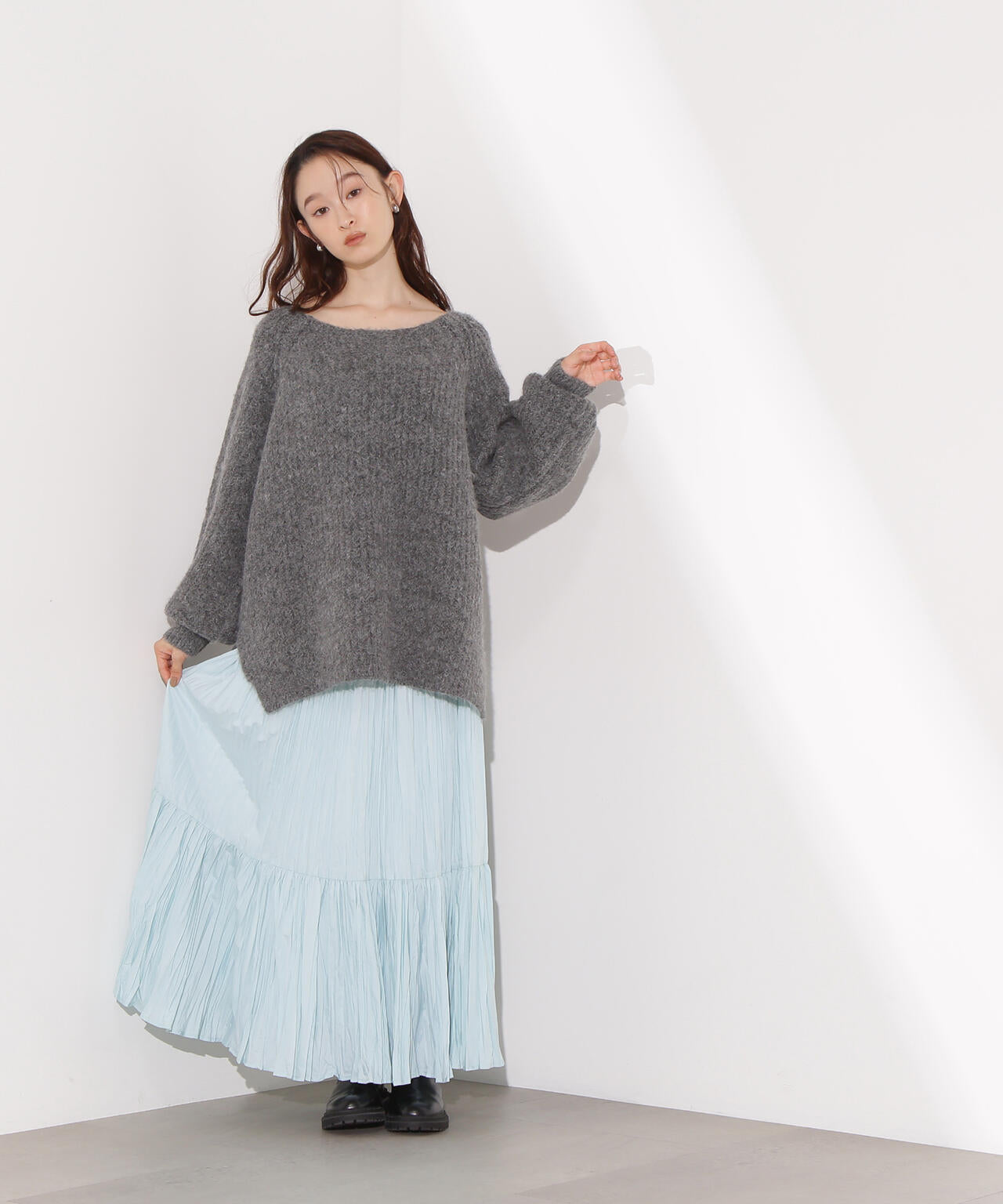 ティアードプリーツスカート