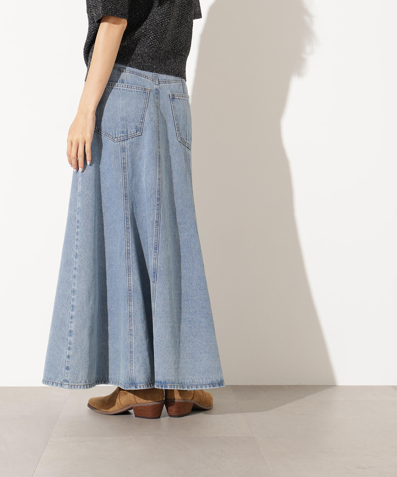 【小室安未さん着用】パネル切替デニムフレアスカート