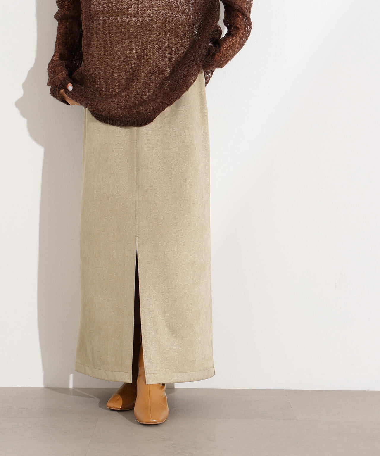 【小室安未さん着用】フェイクスウェードスリットスカート