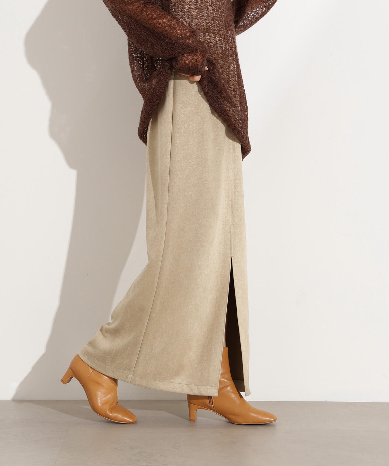 【小室安未さん着用】フェイクスウェードスリットスカート