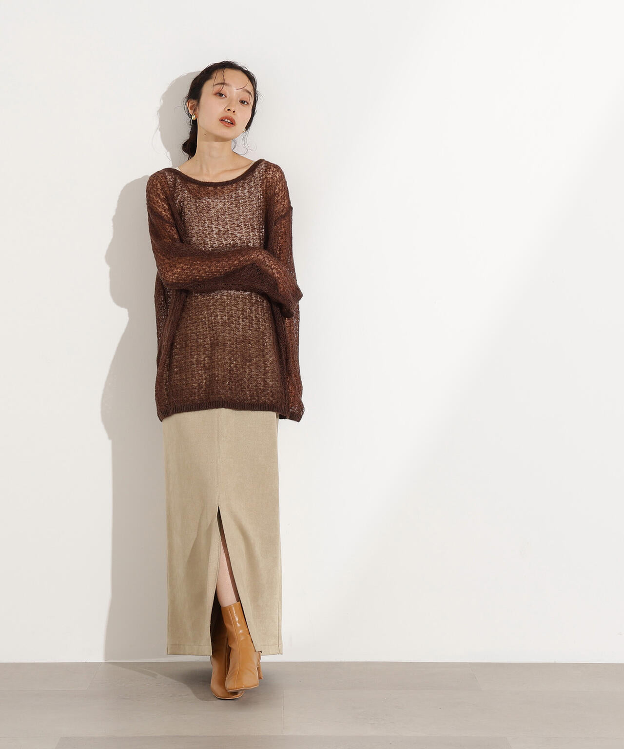 【小室安未さん着用】フェイクスウェードスリットスカート