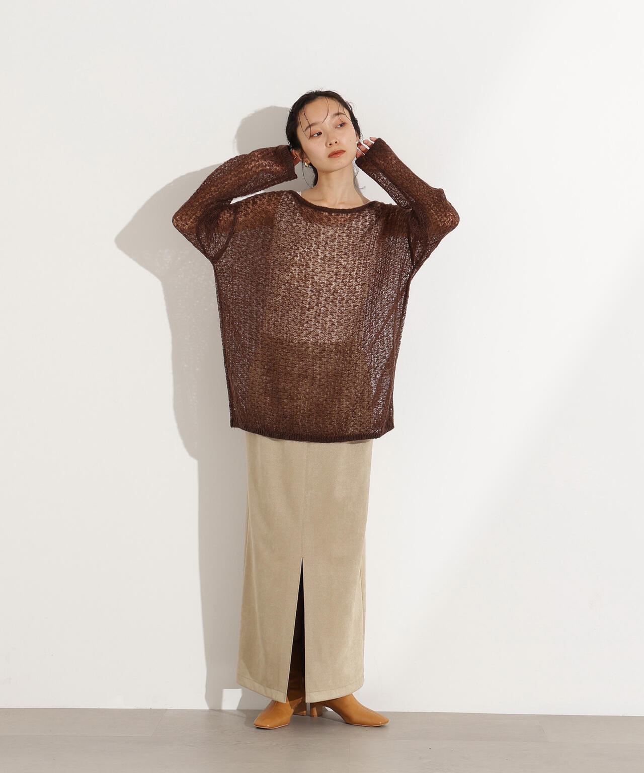 【小室安未さん着用】フェイクスウェードスリットスカート