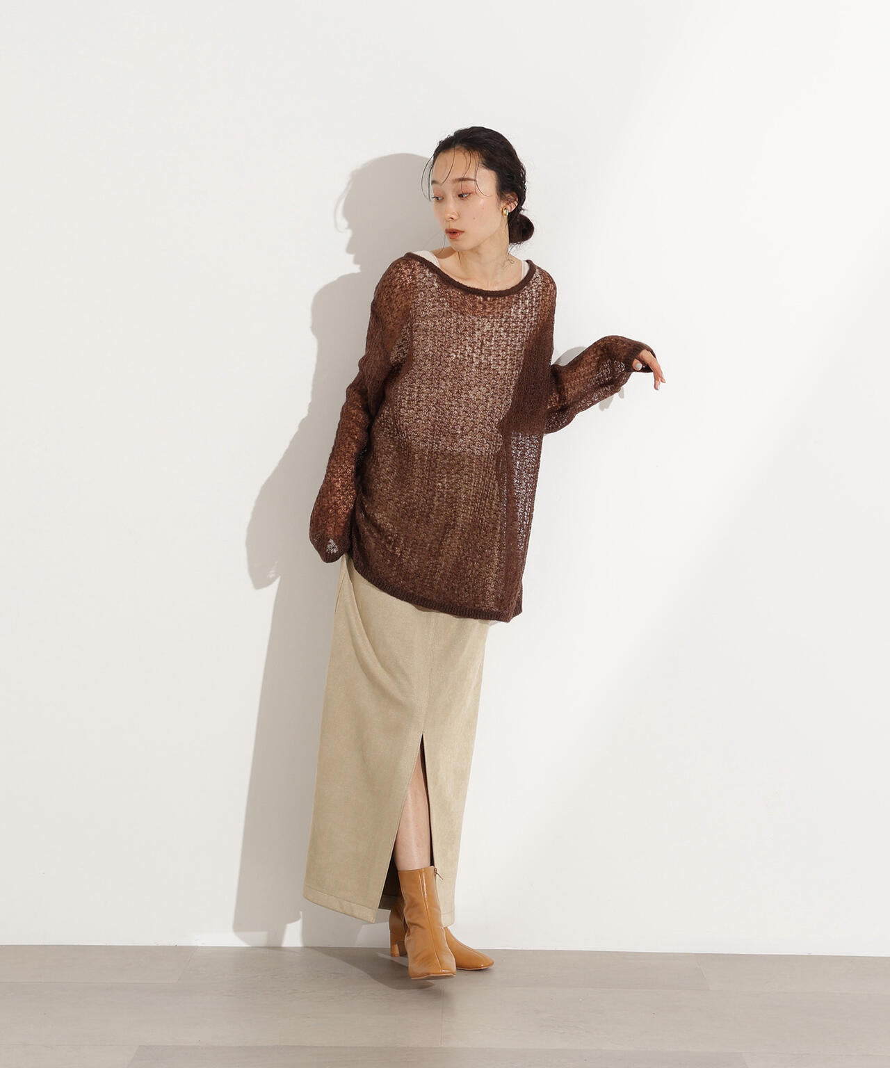 【小室安未さん着用】フェイクスウェードスリットスカート