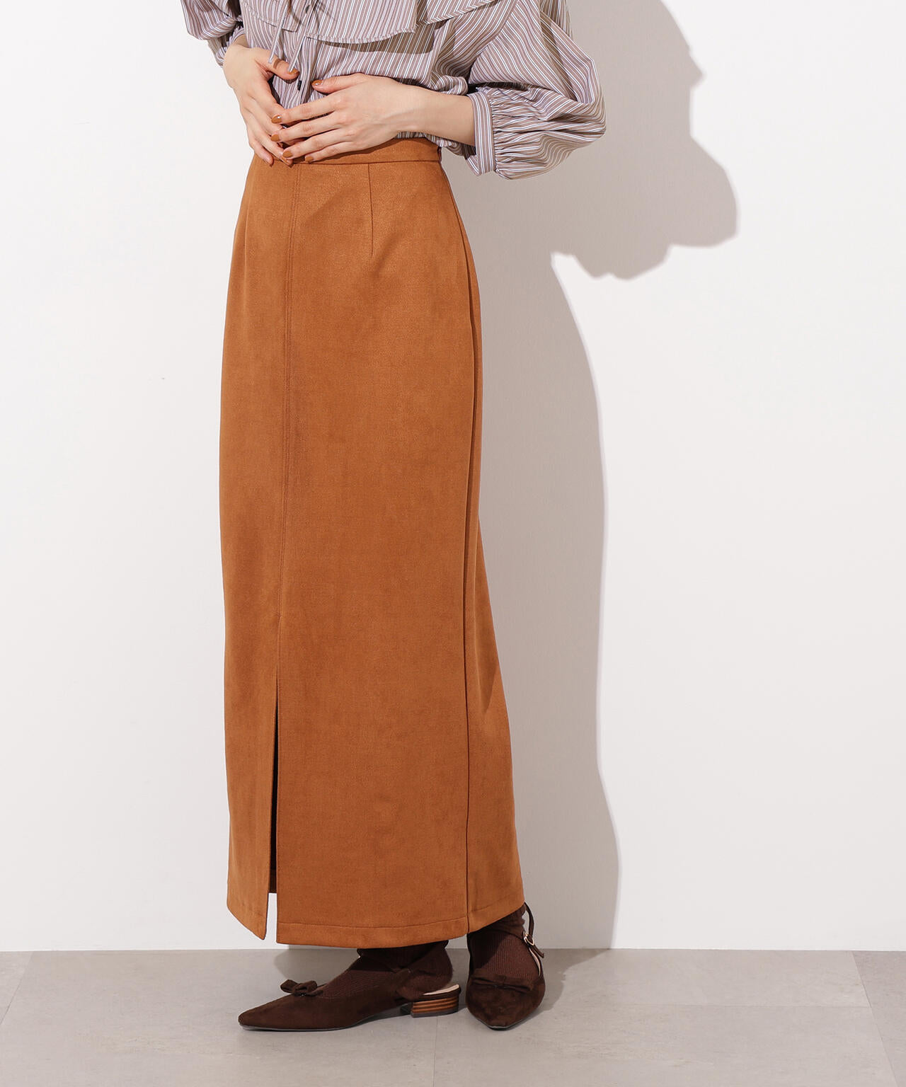 【小室安未さん着用】フェイクスウェードスリットスカート