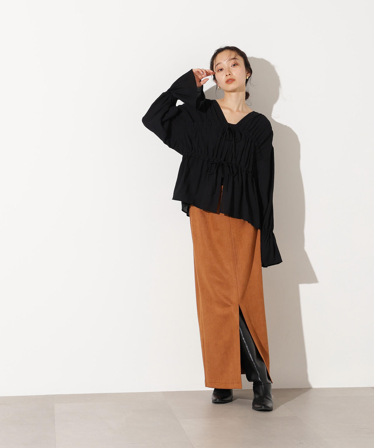 【小室安未さん着用】フェイクスウェードスリットスカート