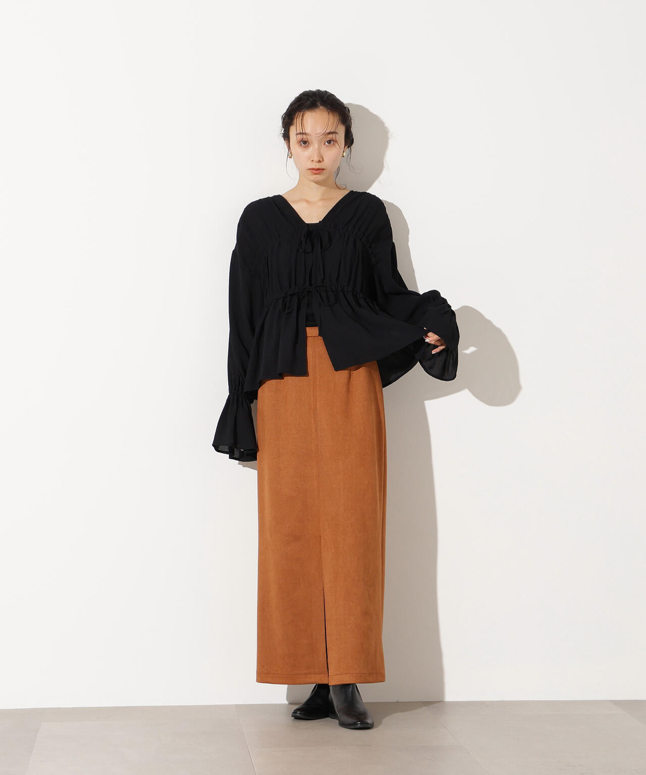 【小室安未さん着用】フェイクスウェードスリットスカート