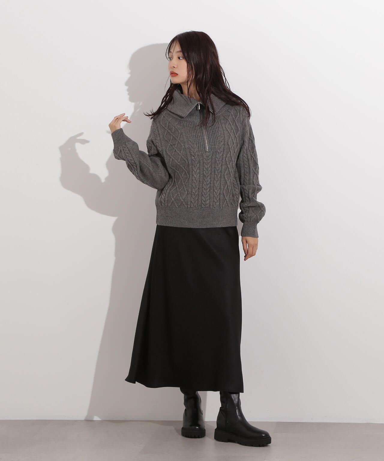 【岸本セシルさん着用】【小室安未さん着用】サテンナロースカート