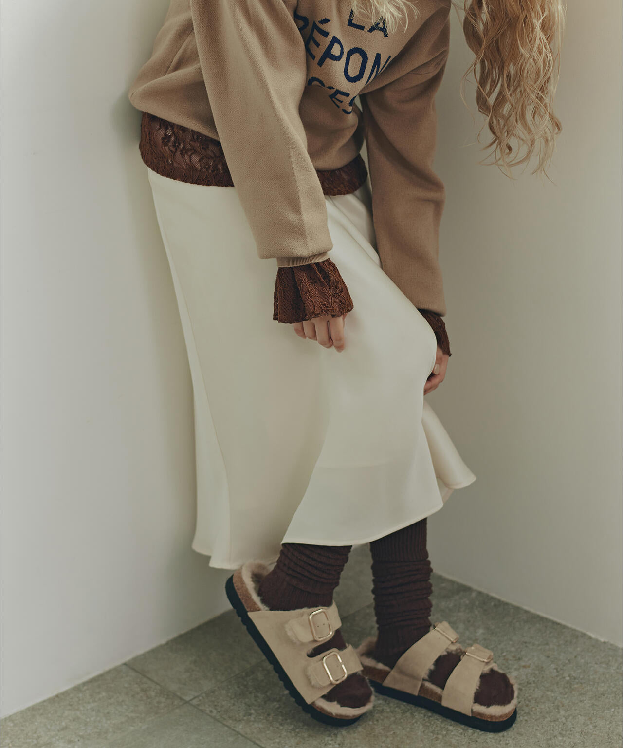 【岸本セシルさん着用】【小室安未さん着用】サテンナロースカート