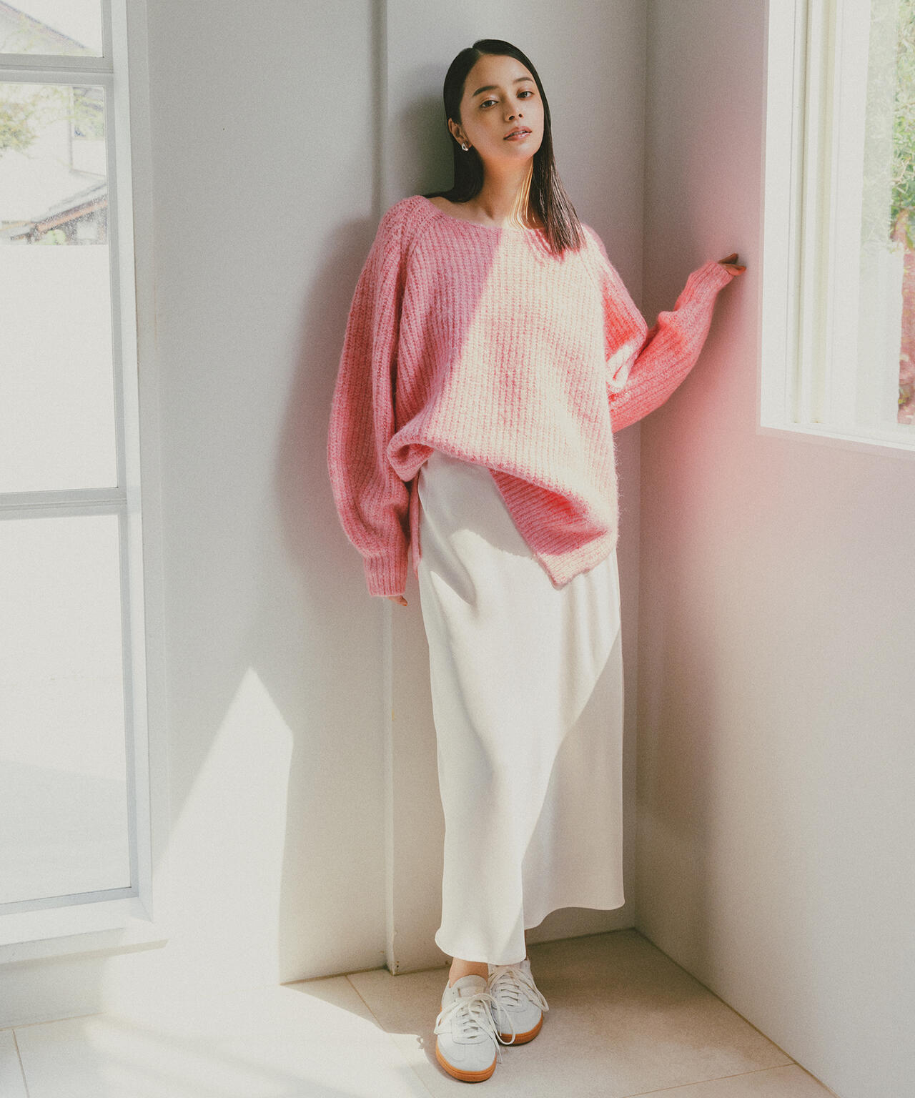 【岸本セシルさん着用】【小室安未さん着用】サテンナロースカート