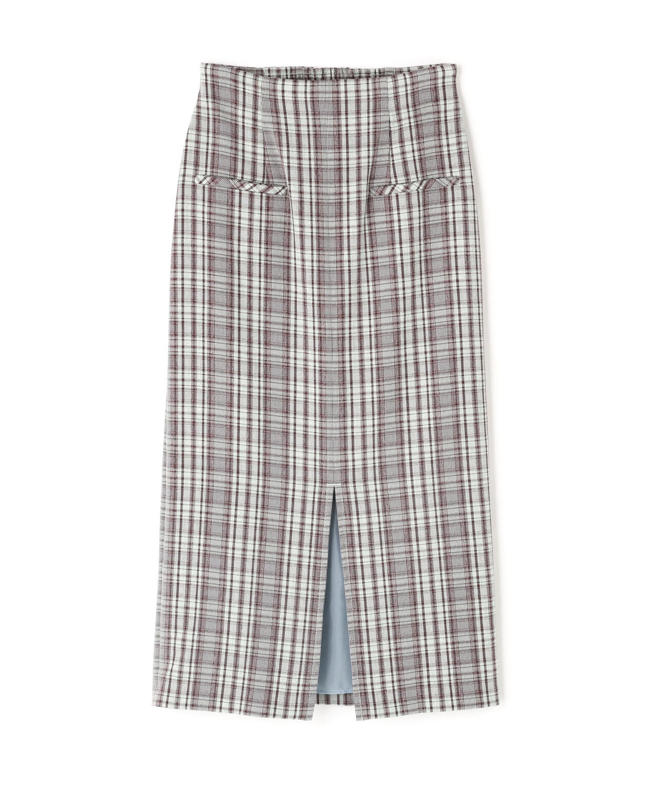 【小室安未さん着用】ハイウエストチェックナロースカート《ブラウン系:LUMINE・LUCUA・official site限定》