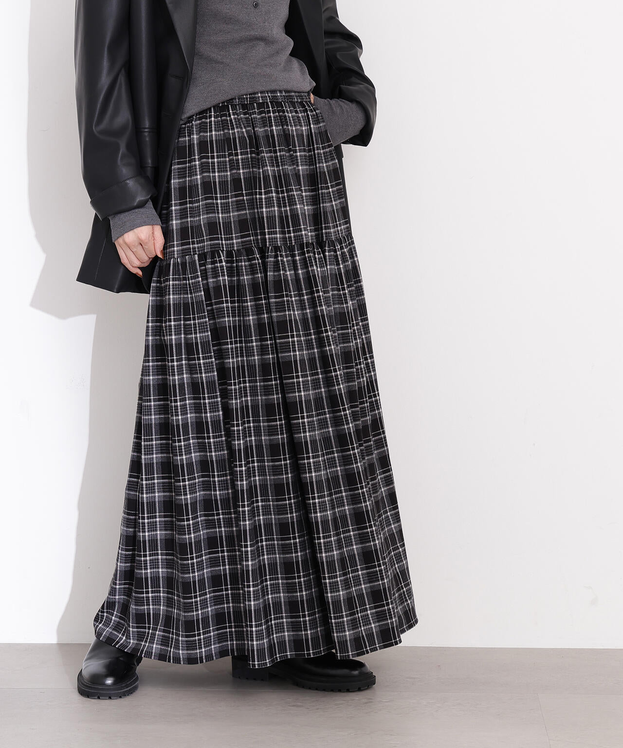 チェックティアードスカート