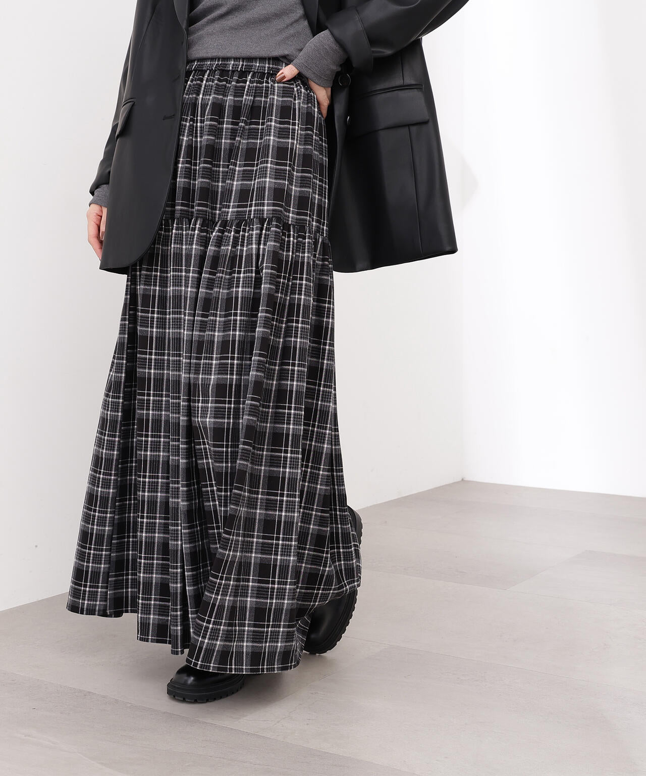 チェックティアードスカート