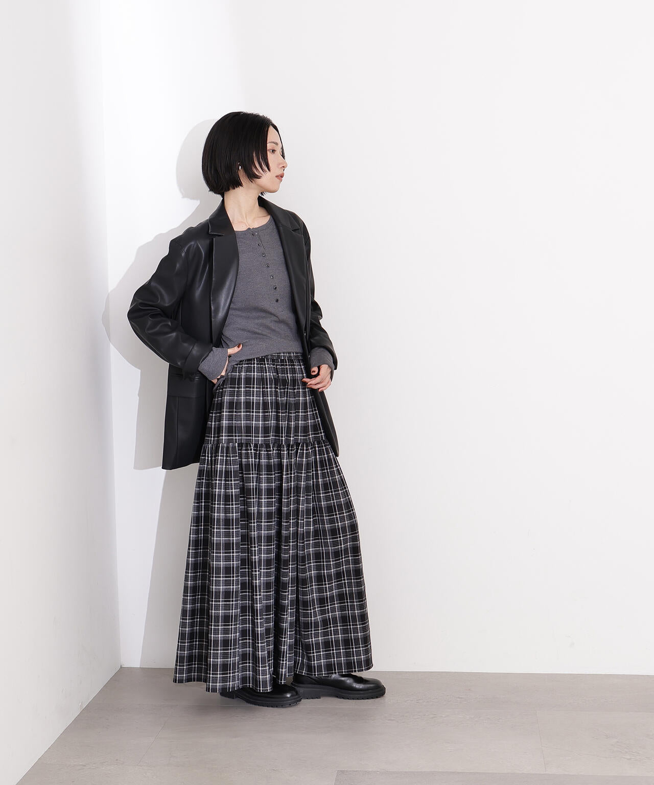 チェックティアードスカート