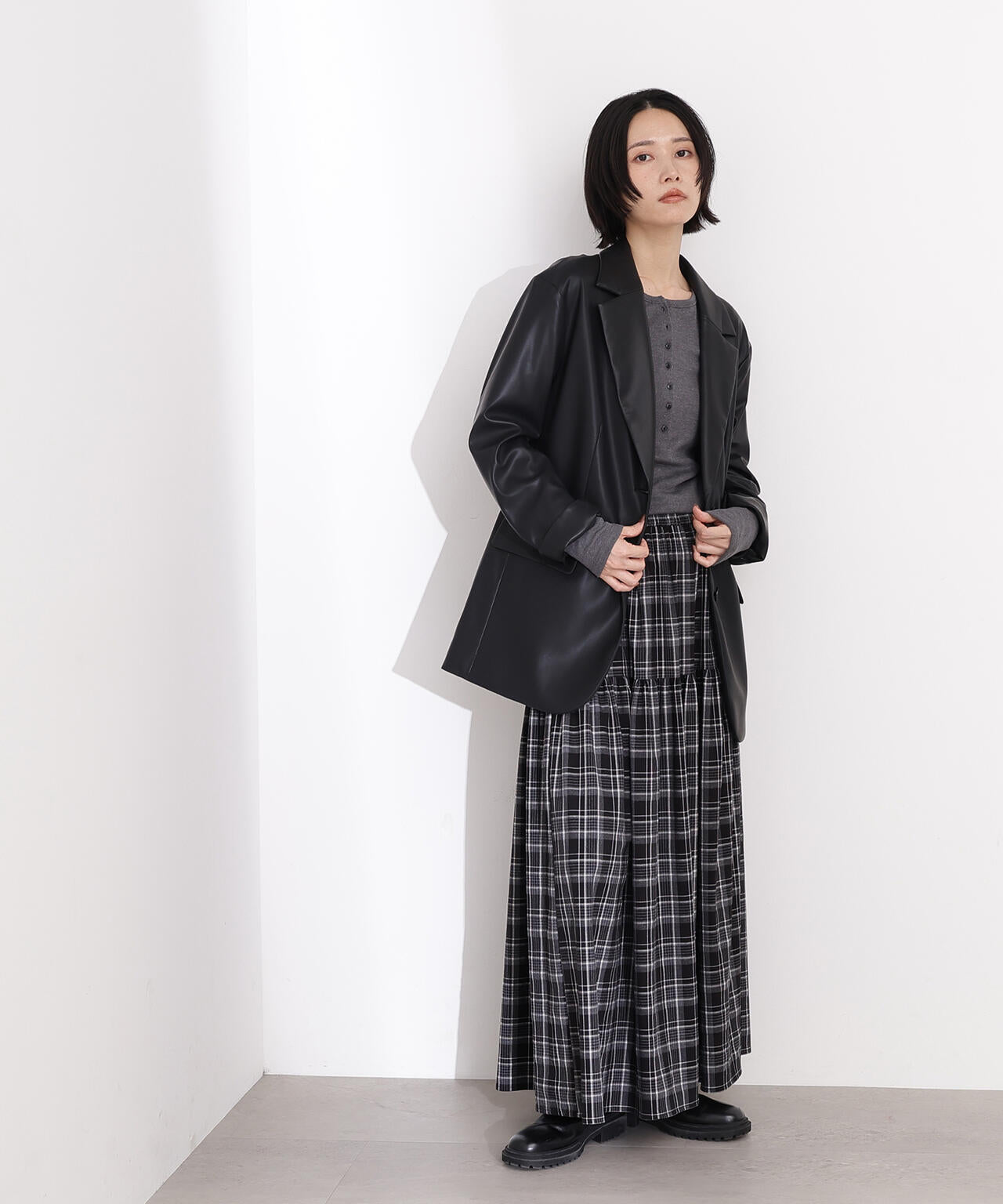 チェックティアードスカート