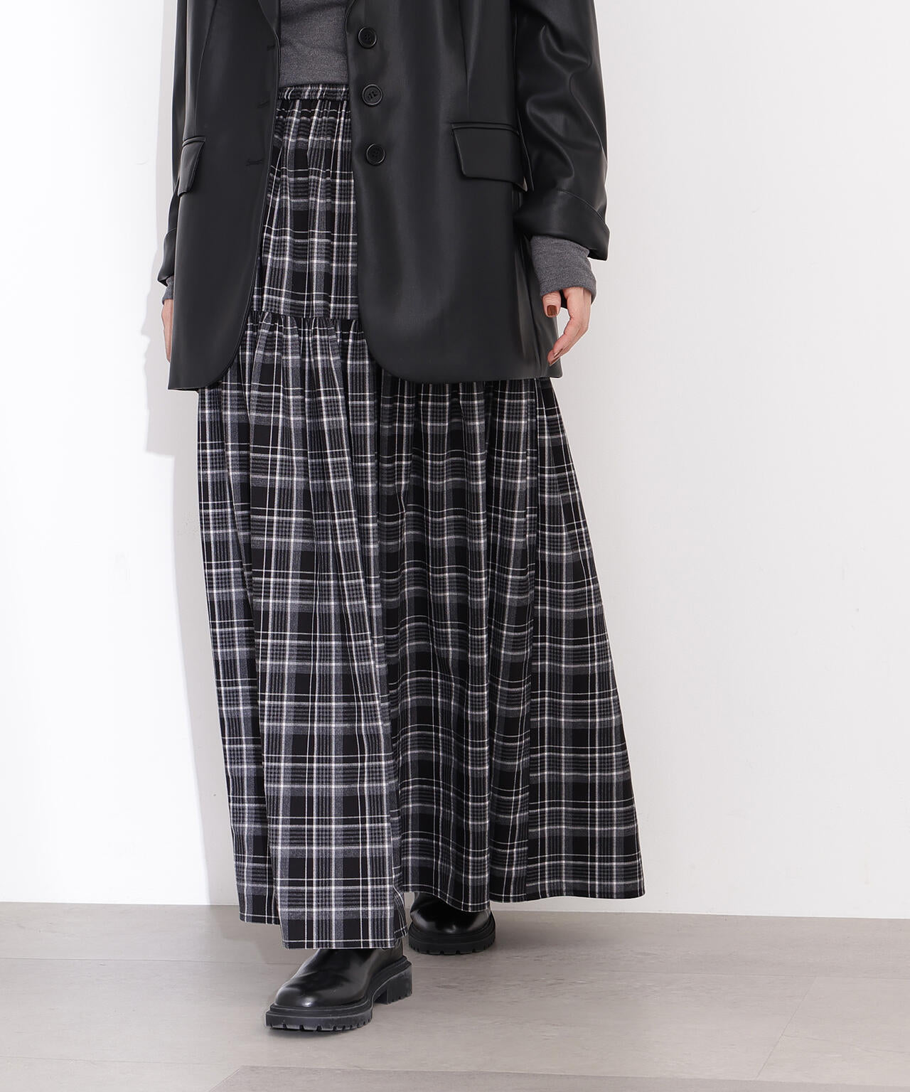 チェックティアードスカート