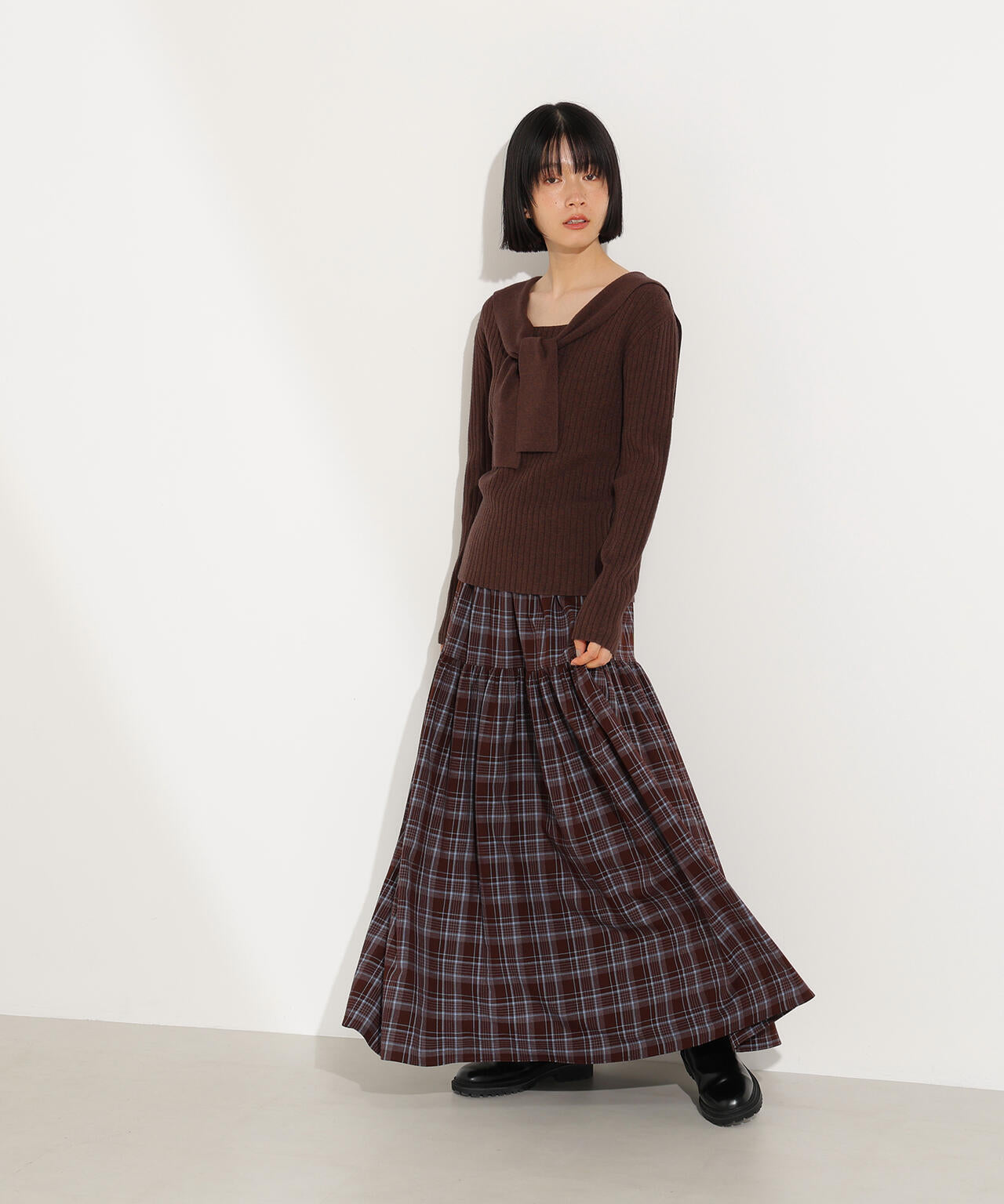 チェックティアードスカート
